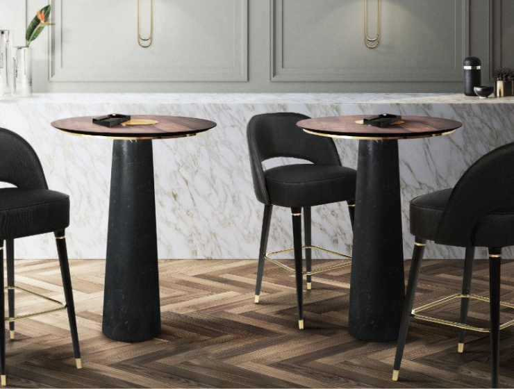 Stay Neutral With These Unique Black Leather Bar Stools!